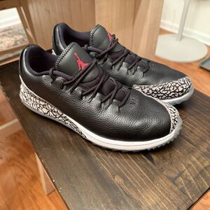 Nike Air Jordan ADG Mens Size 9 Cement Black Golf Shoes Lace Up AR7995-001